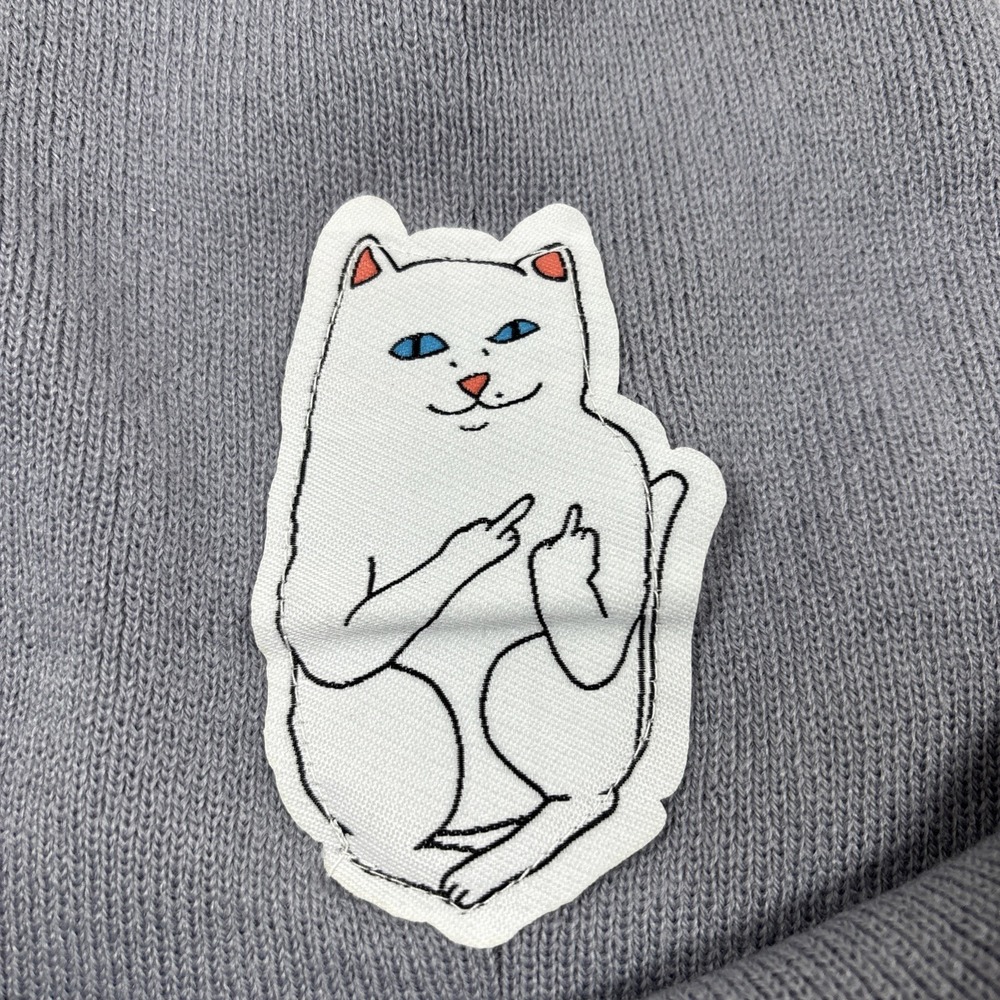Rip n Dip GrayLord Nermal Patch Simple Beanie w Cat Logo Skater Unisex Size OS - Picture 3 of 5